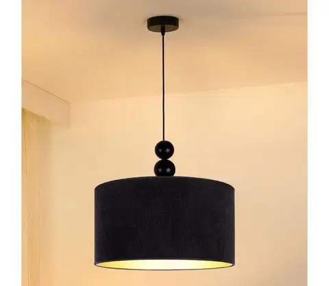 Svietidlá  - Luster na lanku LYON 1xE27/15W/230V pr. 40 cm čierna 602235