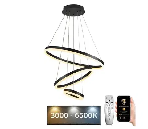 Svietidlá  LED Stmievateľný luster na lanku LED/85W/230V 3000-6500K + diaľkové ovládanie J4312/B