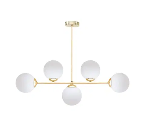 Svietidlá HEXE Luster na tyči FIRA 5xE27/60W/230V zlatá 0778