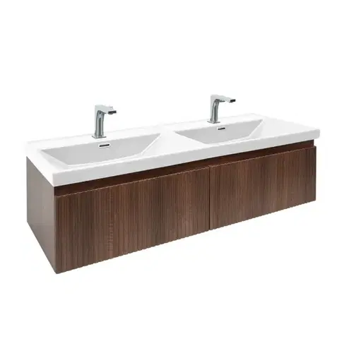 Kúpeľňový nábytok Koupelnová skříňka s umyvadlem SAT Evolution 118x30x44,8 cm ořech Aida mat SATEVO120NAU5BA SATEVO120NAU5BA