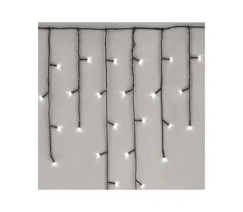 Vianočné osvetlenie  D1CC01 Světelný řetěz Standard LED spojovací vánoční řetěz rampouchy 2,5 m venkovní studená bílá