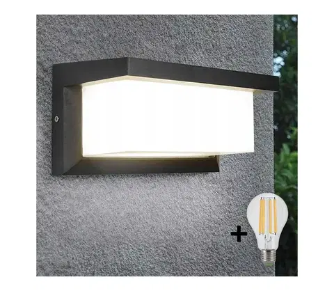 Svietidlá  LED Vonkajšie nástenné svietidlo NEELY 1xE27/9W/230V 4000K IP54 antracit BW0296+B3549