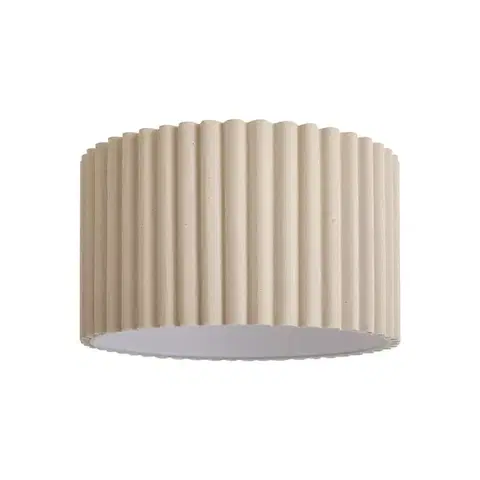 Tienidlo na lampu Japandi béžové ľanové tienidlo 35/35/20 - Scalloped Single