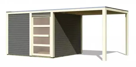 Drevené Drevený záhradný domček QUBIC 2 s prístavkom 270 Lanitplast