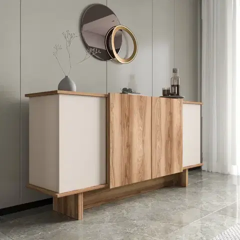 Komody Konzolový stolík Diana - Sand, Walnut