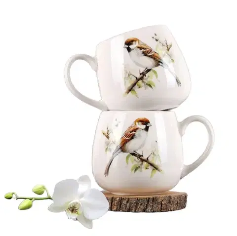 Hrnčeky, šálky, podšálky VERONI - Hrnček 440ml Sparrow