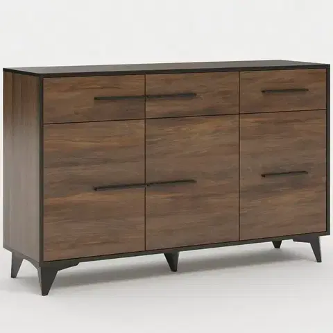 Komody do spálne Komoda Frida II K3D3S shirin walnut