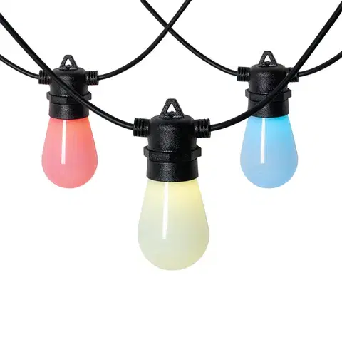 Svetelné reťaze do exteriéru Inteligentný LED svetelný veniec 15 metrov 15 svetiel Opal RGBW IP44 - Chill