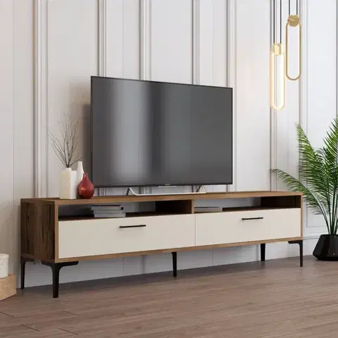 TV stolíky TV stolík Istanbul 2 - Walnut Cream