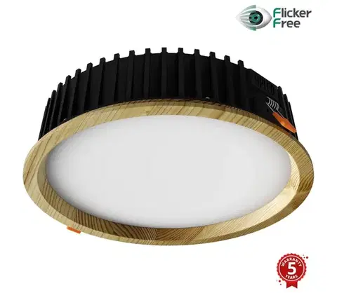 Svietidlá APLED-LED Podhľadové RONDO WOODLINE LED/18W/230V 4000K pr. 26 cm borovica masív 21273