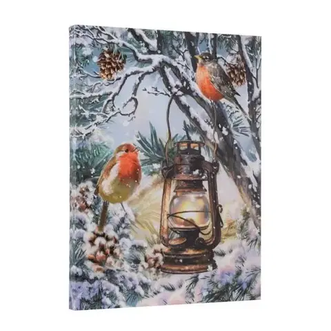 Ostatné vianočné dekorácie Kinekus Obraz vianočný lampáš, LED, 30x40x2,3cm