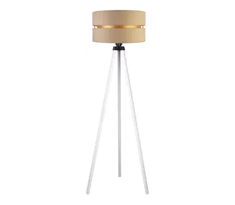 Lampy  - Stojacia lampa DUO 1xE27/60W/230V pr. 44 cm béžová/biela AS0465+DU82672