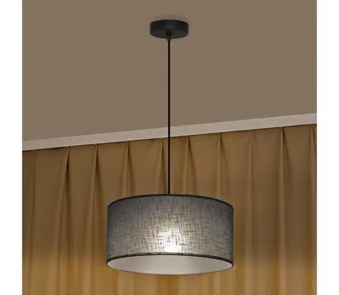 Svietidlá  Závesný luster ALBA 1xE27/15W/230V, priemer 45 cm, sivý W-KM 4525/1 BK+GR