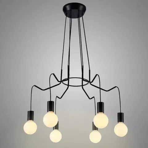 Moderné lampy do obývačky Basso Závesné svietidlo 6x40w E27 Čierna matná