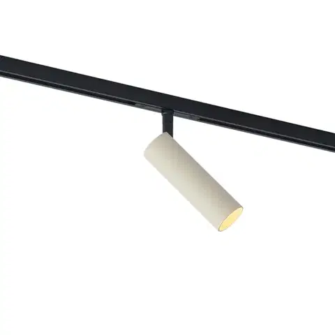 Koľajnicové svetelné systémy Moderný reflektor béžový s čiernou farbou pre koľajnicový systém 1-fázový GU10 35mm - Slimline Uzzy