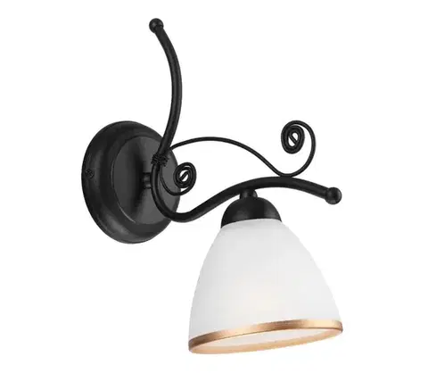 Svietidlá  Nástenná lampa RETRO II 1xE27/60W/230V čierna matná KM 1.51/czarny mat