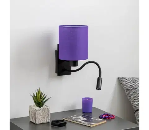 Svietidlá BRILAGI - LED Nástenná lampa NUBILA 1xE27/25W/230V + LED/3W čierna/fialová BG1558+BG1580