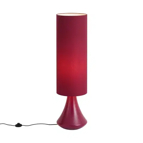 Stojace lampy Retro stojaca lampa fialová s látkovým tienidlom - Mina