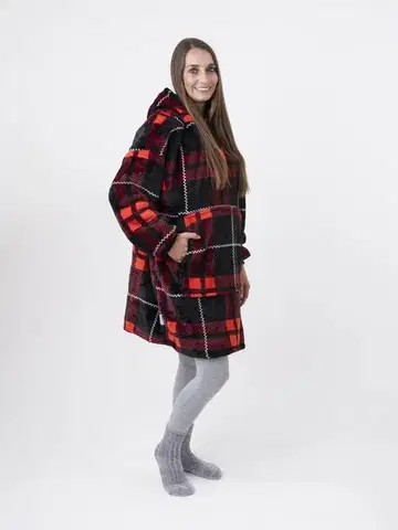 Dámske mikiny MKLozkoviny.sk Baránková mikina mikroplyš – Scot červené veľkosť M
