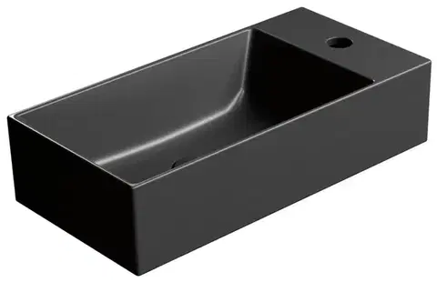 Umývadlá GSI - KUBE X keramické umývadlo 50x25cm, pravé/ľavé, čierna mat 9486126