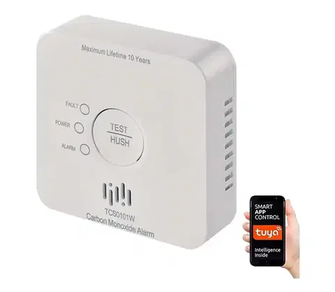 Žiarovky  GoSmart detektor oxidu uhoľnatého v miestnosti TCS0101W s Wi-Fi