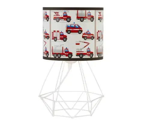 Lampy  Detská stolná lampa KIDS ROOM 1×E27/60W/230V, priemer 18 cm, s motívom hasičov H0971