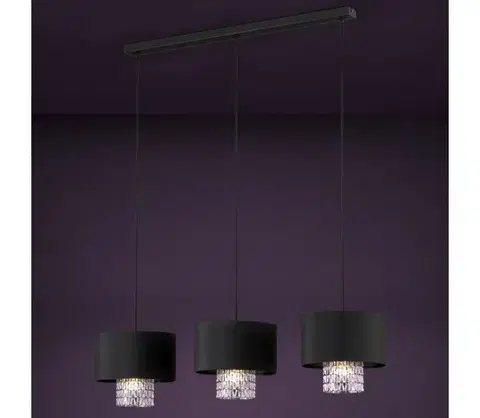 Svietidlá Eglo 39978 - Luster na lanku SAPUARA 3xE27/40W/230V čierna 39978