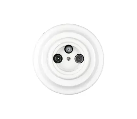 Predlžovacie káble Reblig - Porcelánová retro TV/SAT-W zásuvka s rámikom biela RGTV-W