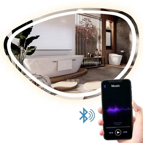 Kúpeľňové zrkadlá REA - Zrkadlo LED 70x100cm FOG HOM-05516