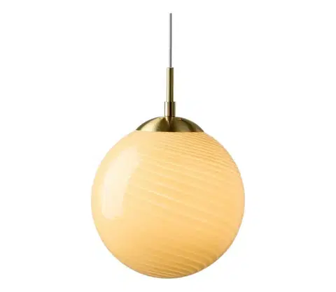 Svietidlá Halo Design 748471 - Luster na lanku CANDY 1xE27/25W/230V priemer 25 cm béžová/mosadz 748471