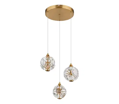 Svietidlá Globo 16047-3H - LED závesný luster na lankách VIRINA LED/24W/230V 3000K zlatý 16047-3H