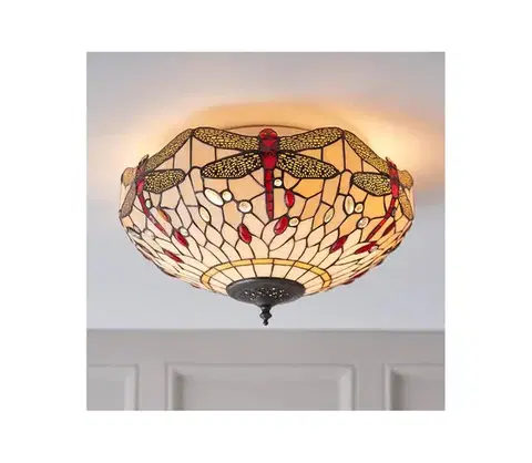 Svietidlá Endon 70723 - Stropné svietidlo Tiffany DRAGONFLY 2xE27/60W/230V pr. 41 cm 70723