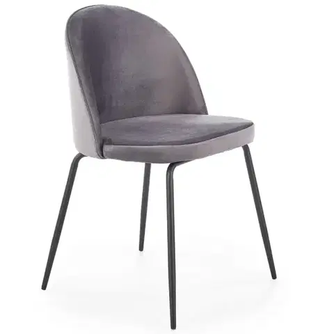 Čalúnené stoličky Stolička K314 Velvet/Kov Šedá
