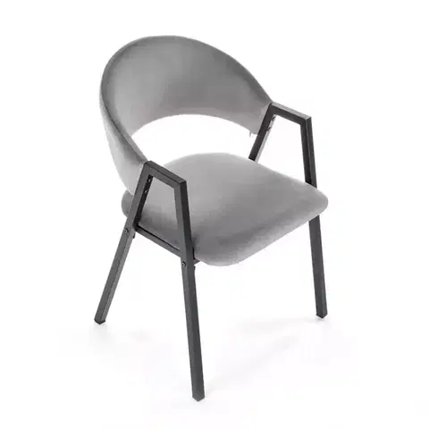 Čalúnené stoličky Stolička K473 Velvet/Kov Šedá