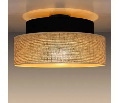 Svietidlá  Stropné svietidlo BOHO 1xE27/60W/230V pr. 40 cm čierna/béžová 0122