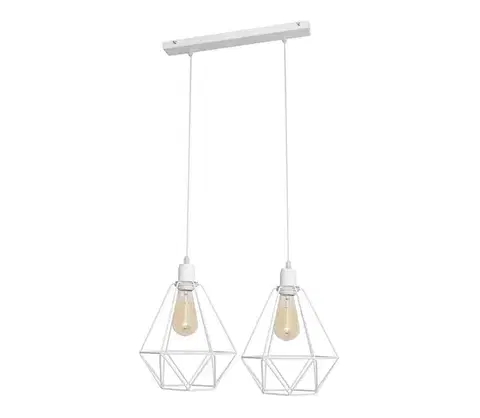 Svietidlá  Luster KARO 2xE27/15W/230V biela W-L 1311/2 WT