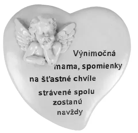 Sošky, figurky - anjeli MAKRO - Srdce s anjelom 19x20cm