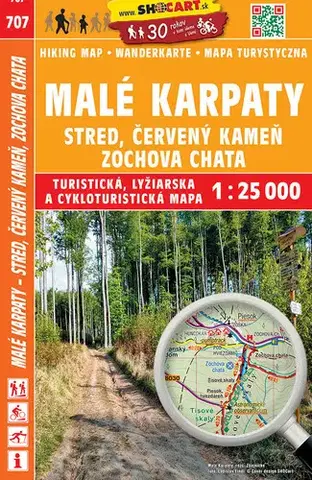 Turistika, skaly Malé Karpaty - stred, Červený Kameň, Zochova chata - 1: 25 000