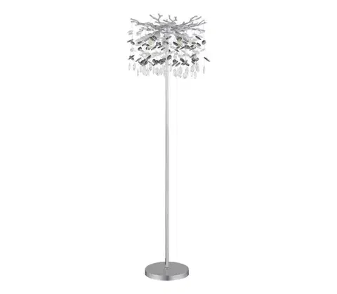 Lampy Globo 64138SS - Stojacia lampa QUEENA 5xE14/40W/230V strieborná 64138SS