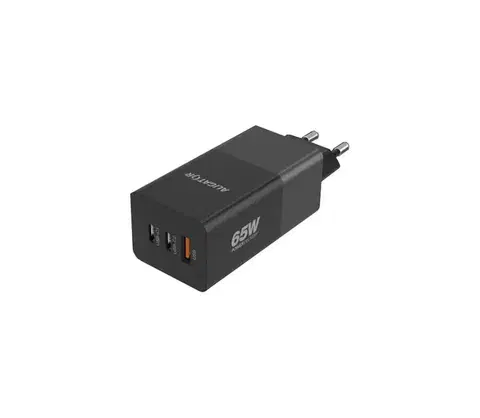 Predlžovacie káble Aligator CHPD0027 - Rýchlonabíjací adaptér GaN PD 65W 2xUSB-C + USB-A čierna CHPD0027