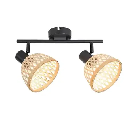 Svietidlá Rabalux 3134 - Bodové svietidlo RATTAN 2xE14/15W/230V ratan 3134