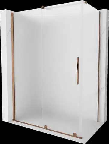 Sprchovacie kúty MEXEN/S - Velár sprchovací kút, posuvné dvere 160 x 85, dekor, ružové zlao 871-160-085-31-60