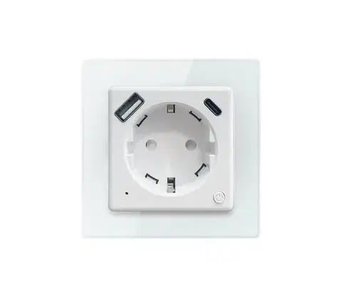 LED osvetlenie  NEO 07552L - Inteligentná zásuvka typ F 16A/230V s 1× USB-A a 1× USB-C PD 20W 07552L