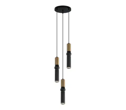 Svietidlá  PND-14290-3-BRO-BK - Luster na lanku ISIDORA 3xGU10/25W/230V čierna/bronz PND-14290-3-BRO-BK