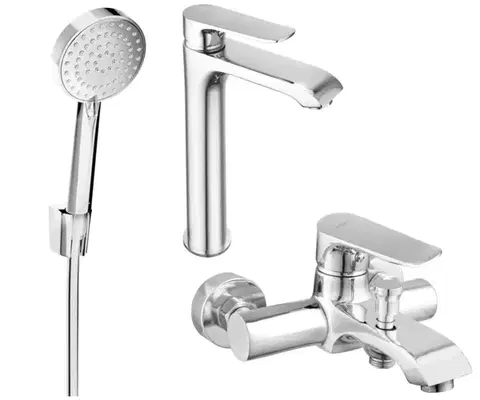 Sprchy a sprchové panely MEXEN/S - Pecos R75 Set umývadlové a vaňové batérie s príslušenstvom, chróm 72713R75-00