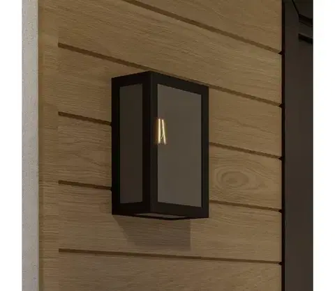 Svietidlá Eglo 33627 - Vonkajšie nástenné svietidlo ALAMONTE SMOKE 1xE27/60W/230V IP44 čierna 33627