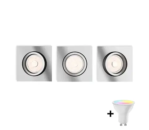 Svietidlá Philips -SADA 3x LED RGBW Stmievateľné podhľadové svietidlo DONEGAL 1xGU10/4,8W/230V+DO P1946+3xAI2362