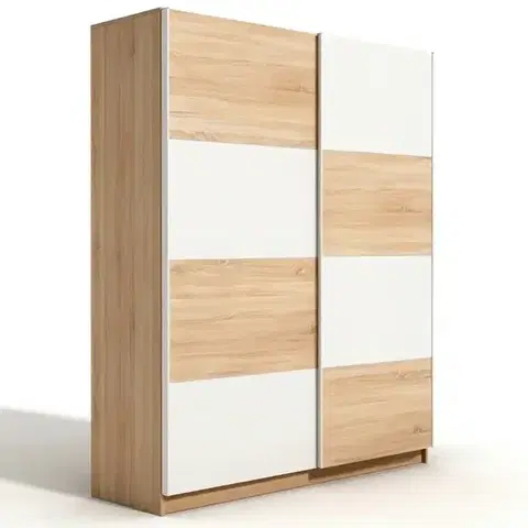 Šatníkové skrine Skriňa Alfa 3 150 cm dub sonoma/biela