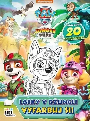 Nalepovačky, vystrihovačky, skladačky Vyfarbuj si! Labková patrola. Labky v džungli