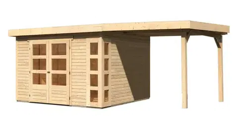 Drevené Drevený záhradný domček KERKO 6 s prístavkom 240 Lanitplast